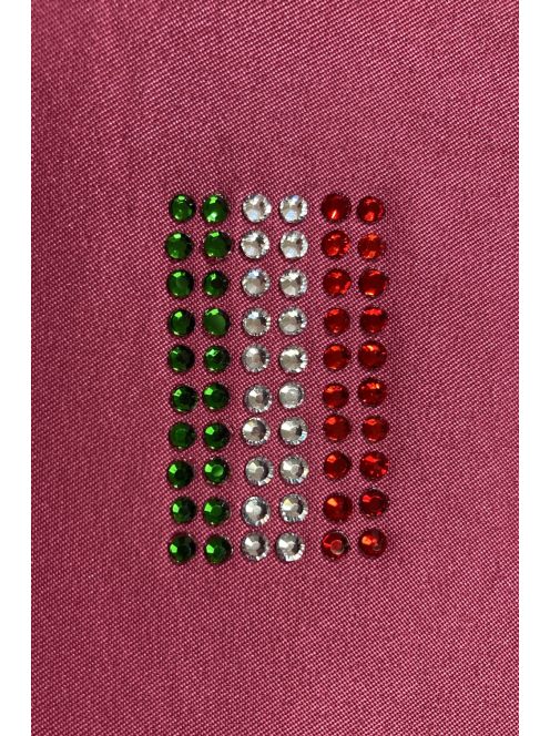 Rhinestones pattern - Hungarian flag 2,3 x 4 cm