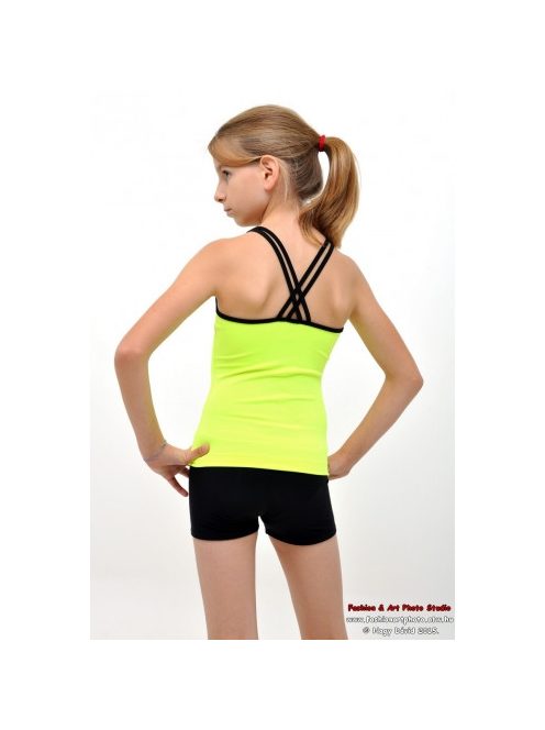 Cross straps long top neon yellow