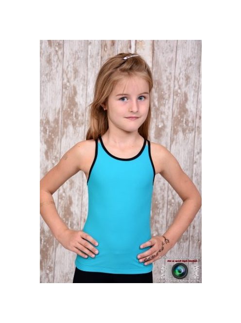 Cross straps long top turquoise green