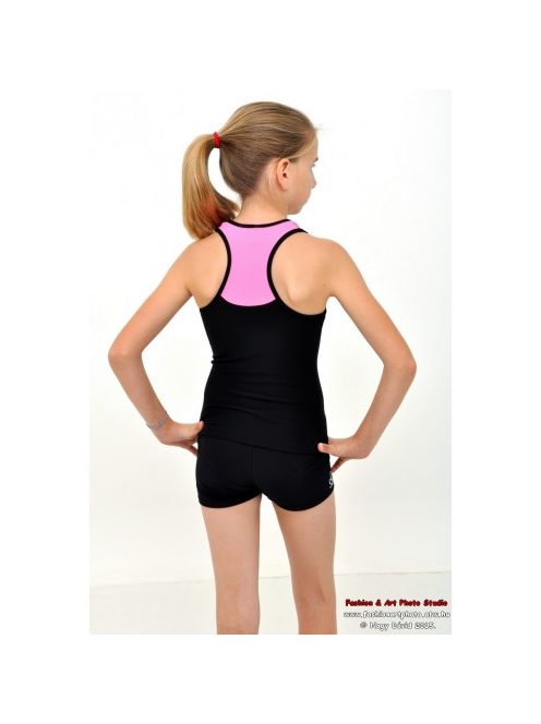 Two colors long top baby pink - black