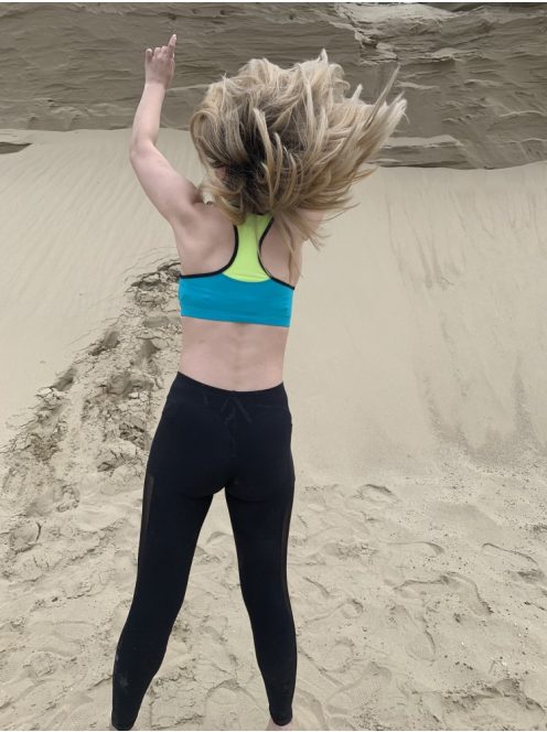 Two colors crop top turquoise green - black