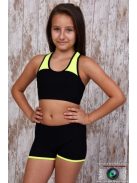 Two colors crop top neon yellow - black