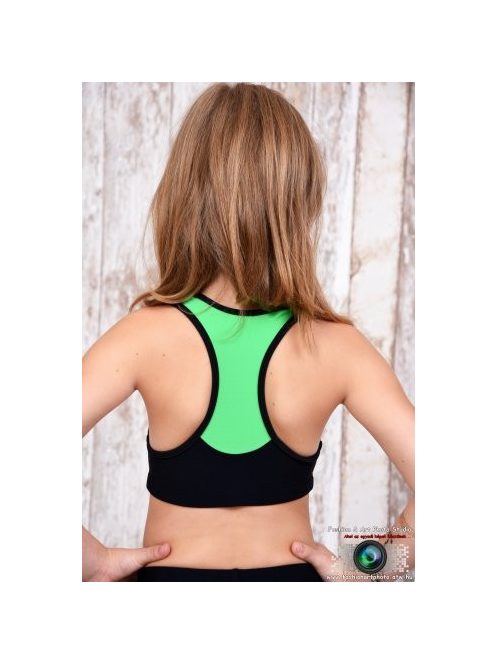 Two colors crop top caribbean green - black