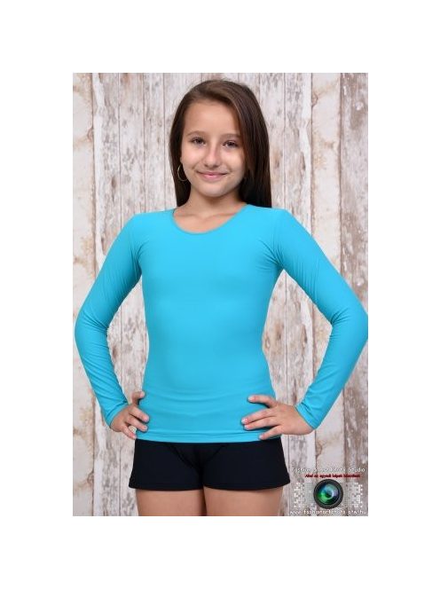 Long sleeves T-shirt turquoise green
