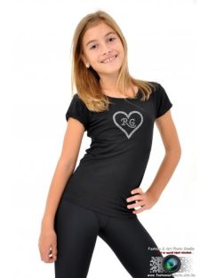 T-shirt with rhinestones black (RG heart)