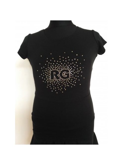 T-shirt with rhinestones black (RG spread)