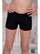Slim shorts black with neon orange straps