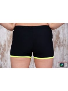 Slim shorts black with neon yellow straps