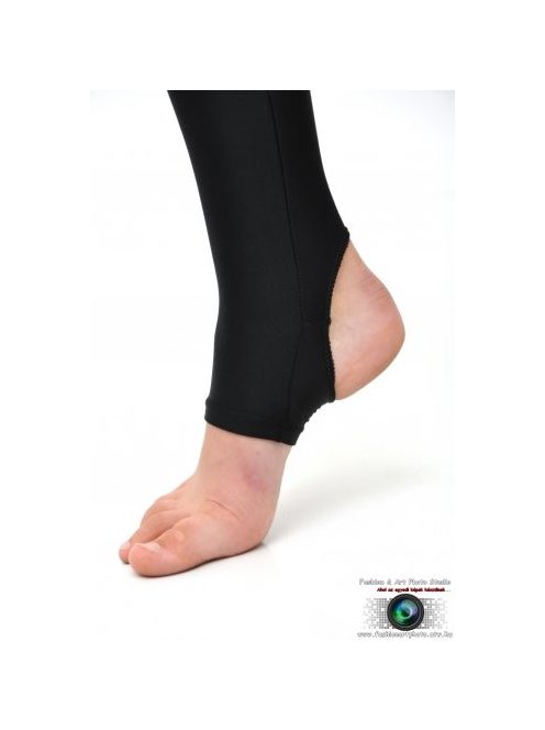 Long leggings high waist open heel knee insert black