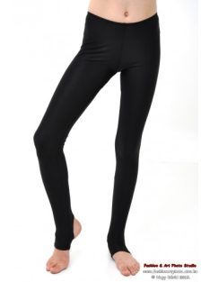 Open heel long pants of fitness fabric black