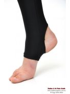 Open heel long pants of fitness fabric black