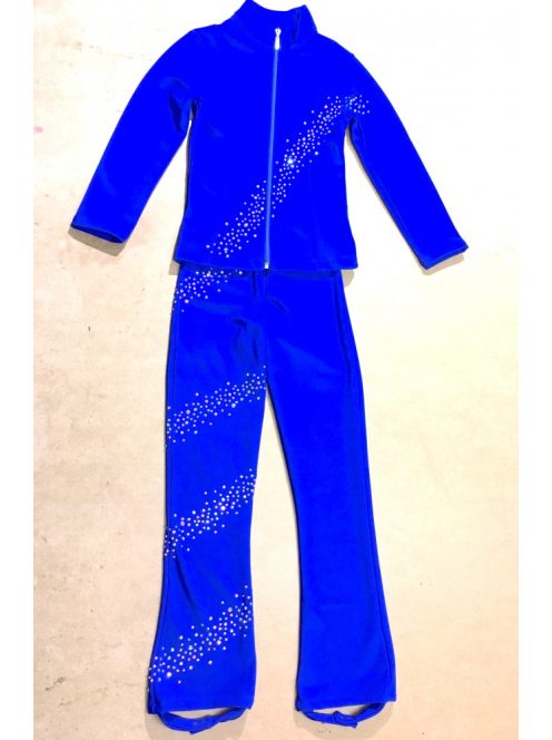 Figure skating jacket fluffy inside royal blue