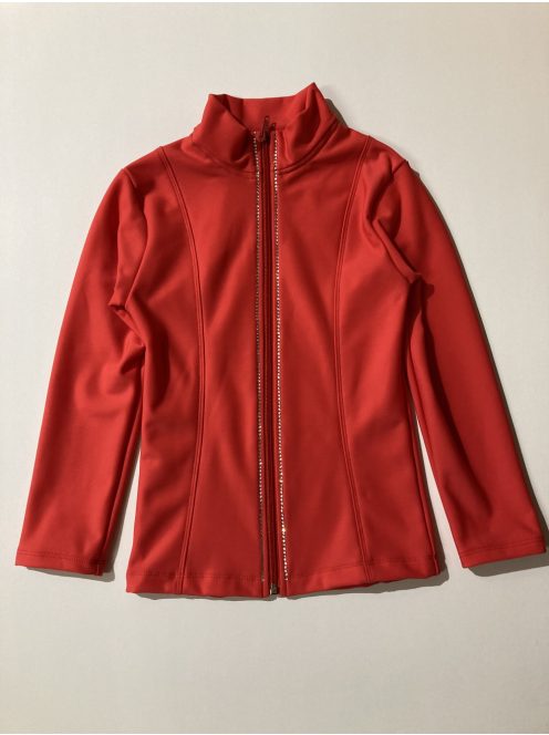 Figure skating jacket fluffy outside coral red