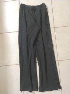 Thick figure skating pants side zipper black