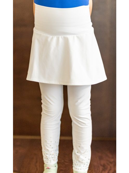 Koris magasderekú hosszú nadrág szoknyával fehér