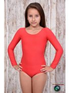 Long sleeves gymnastics leotard red