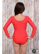 Long sleeves gymnastics leotard red